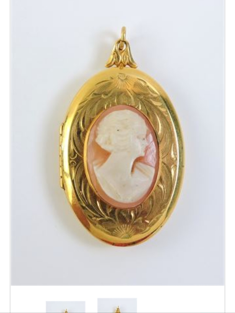 Vintage Style Gold Filled Cameo Oval  Locket Pendant - Elegant Women's Jewelry